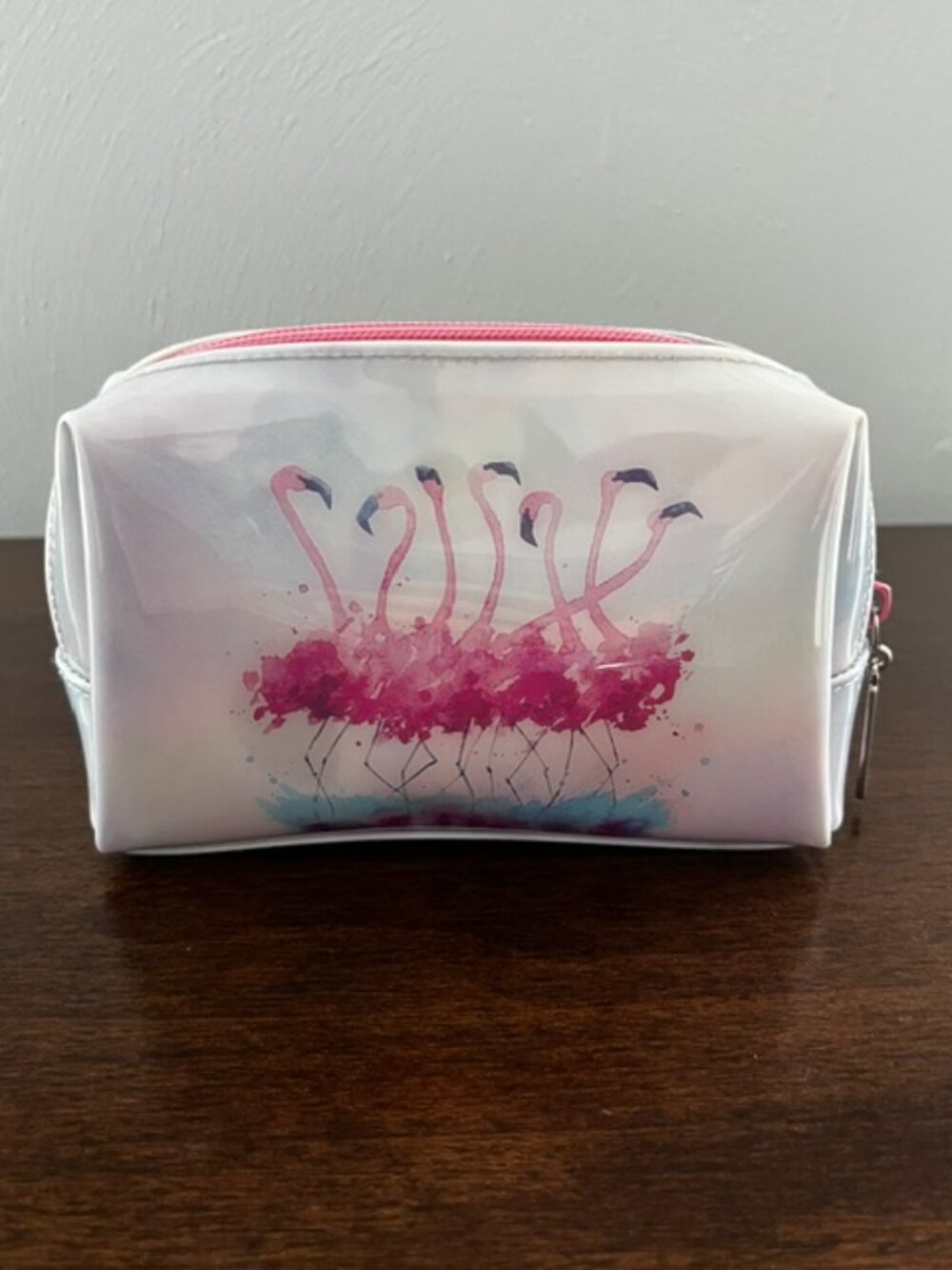 Catseye London Flamingo Cosmetic Bag White Pink - Picture 2 of 6